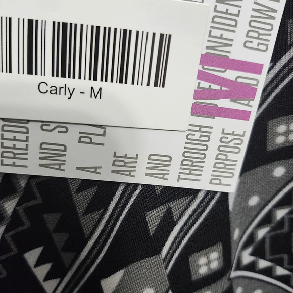 LulaRoe women's high low Carly  dress size M black and gray new with tags - Picture 8 of 8